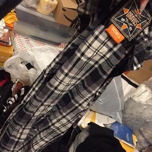 HEAVY WHITE/BLACK FLANNEL SHIRT